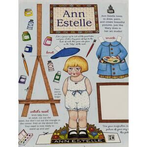 Mary Engelbreit Ann Estelle Paper Doll Artist Smock Beret 8x11" ~ 260401-WH 1059
